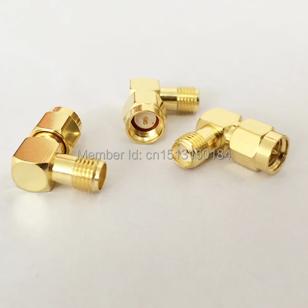 1 шт. SMA штепсельная Вилка для Гнездовой разъем RF Coax AdapterRight Angle позолоченная новая
