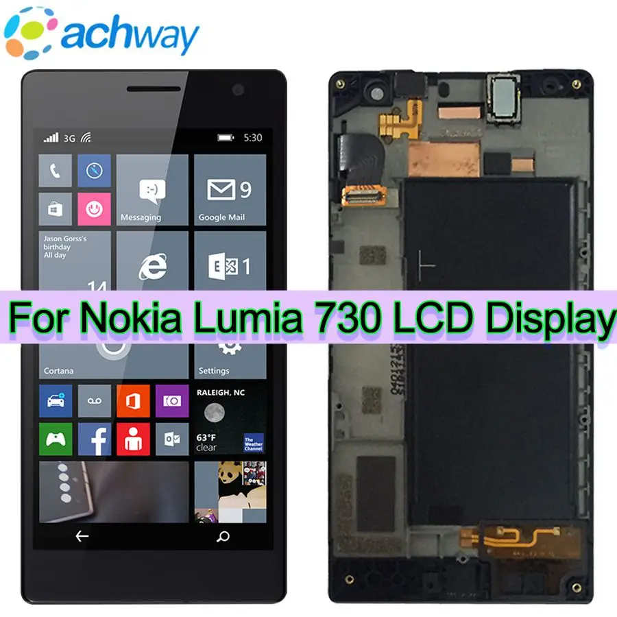 Оригинальный Для Nokia lumia 730 ЖК-дисплей 735 Дисплей Сенсорный экран планшета в сборе