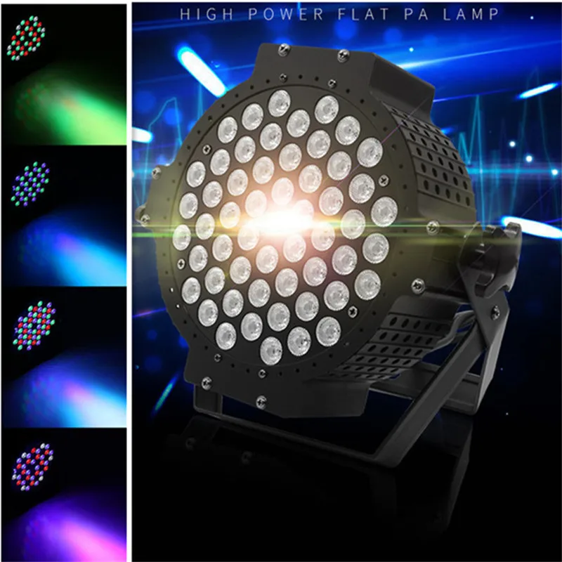 500 Вт Светодиодная лампа с ИК пультом 54x9 led Par огни RGB 3в1 плоский par dmx512 Дискотека