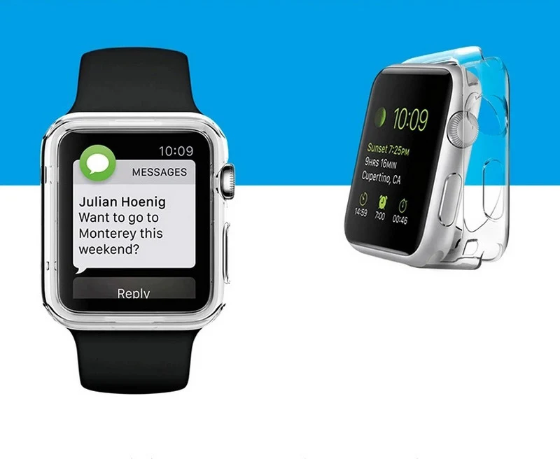 Мягкий чехол из ТПУ для часов Apple Watch iWatch Series 1 2 3 4 38 мм 42 40 44 Сверхтонкая