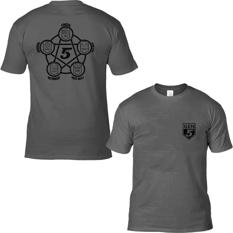 Новинка 2019 Мужская футболка с принтом Glock Gen5 из 100% хлопка дышащая для походов и