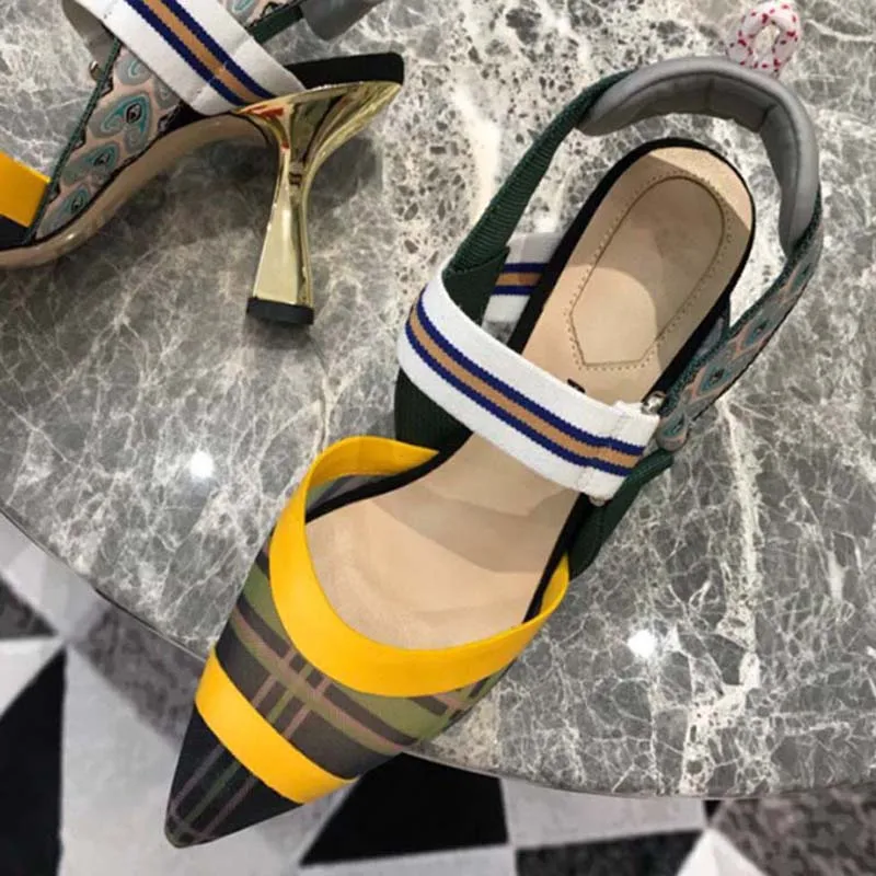 Женские свадебные туфли-лодочки с сетчатым верхом на каблуке ремешком пятке