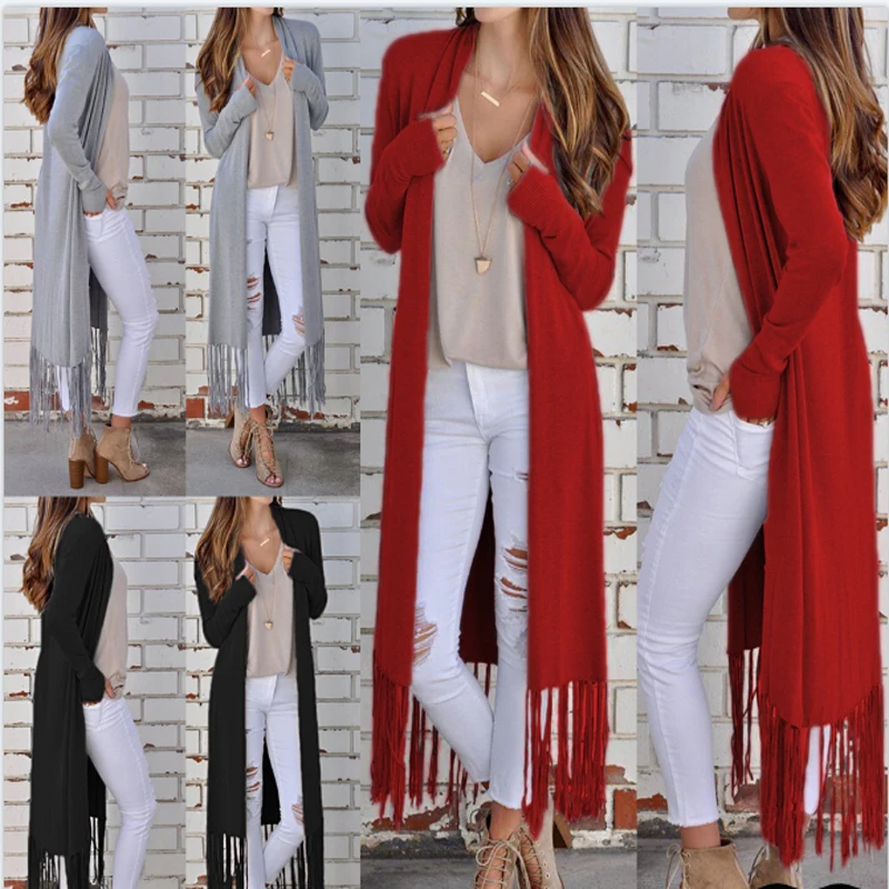Привлекательный Кардиган Женская Повседневная Верхняя одежда кардиганы пальто