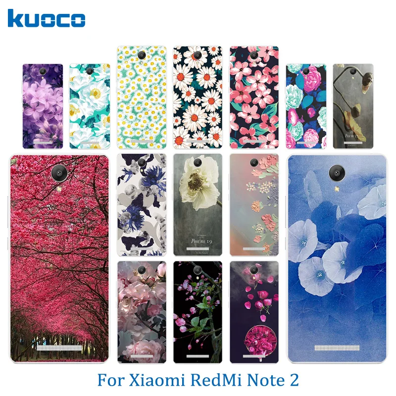 5 дюймов для Xiaomi Redmi Note 2 задняя крышка с цветком прозрачный мягкий ТПУ чехол Pro Prime