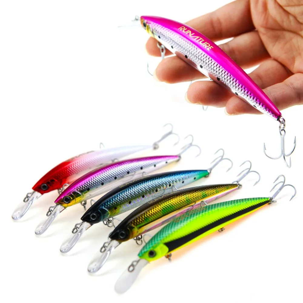 RUNATURE Flash Minnow рыболовная приманка искусственная 110 мм/37 г с 3 французскими VMC
