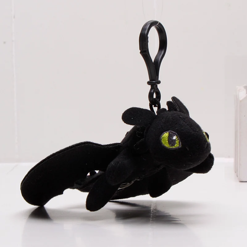 15cm black pendant Ночная фурия плюшевый беззубик игрушка как приручить дракона мягкая кукла беззубик светильник белый дракон кулон брелок игрушки подарок - Цвет: 15cm black pendant