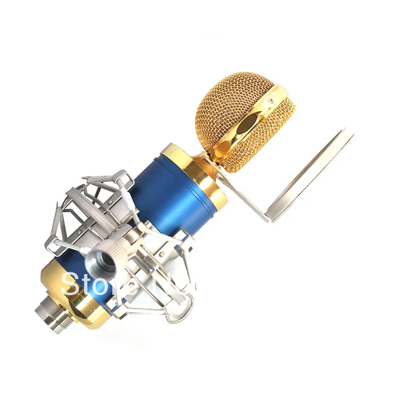 Синий Конденсаторный Микрофон Портативный Записи Профессиональный + Shockmount Губка