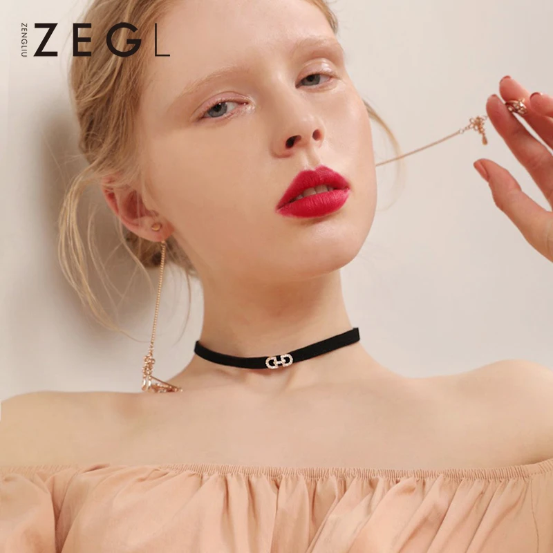 ZEGL персонализированное короткое ожерелье Шея цепь колье для ключиц Дамская мода