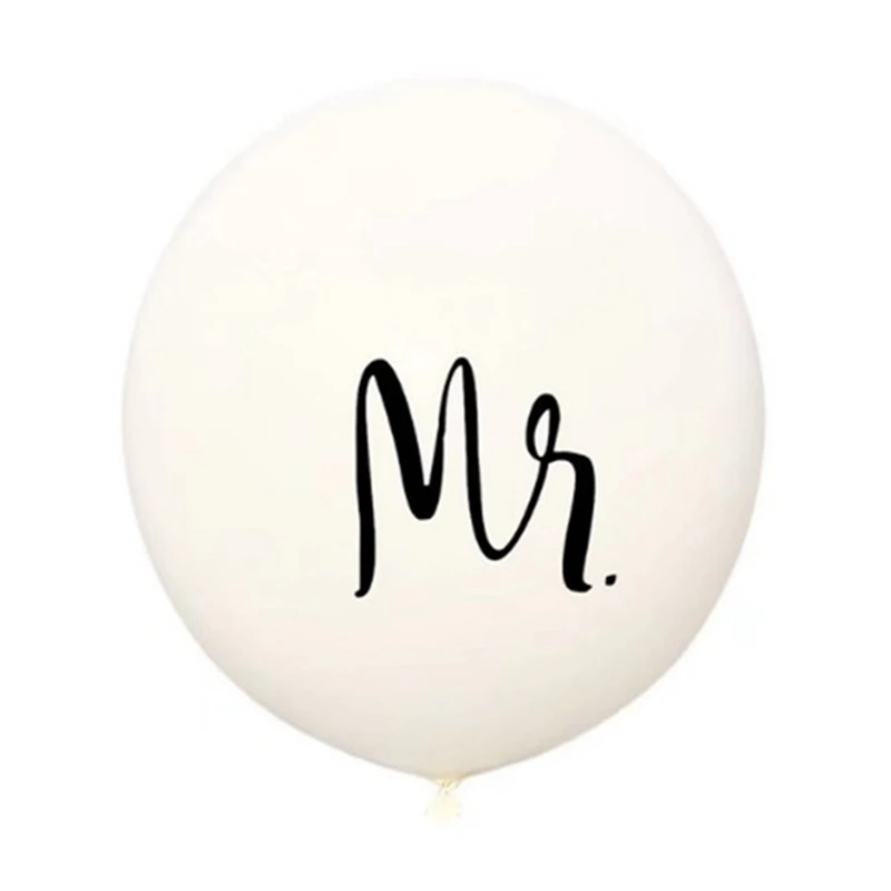 36 дюймовые белые латексные шары Mr Mrs для свадебной вечеринки юбилейные воздушные