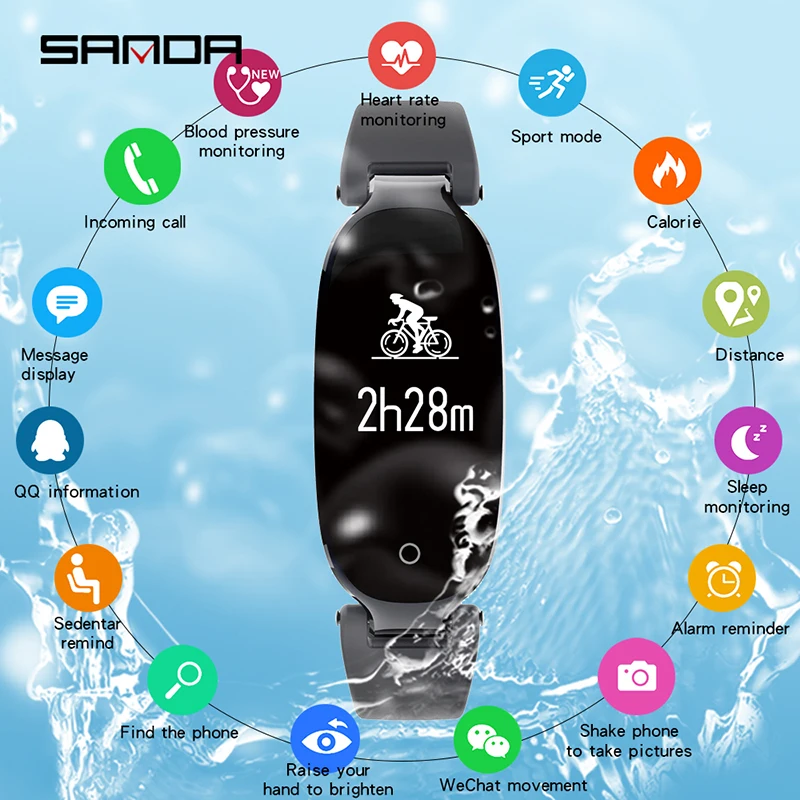 SANDA S3 Смарт-часы IP67 водонепроницаемый монитор сердечного ритма кровяное давление