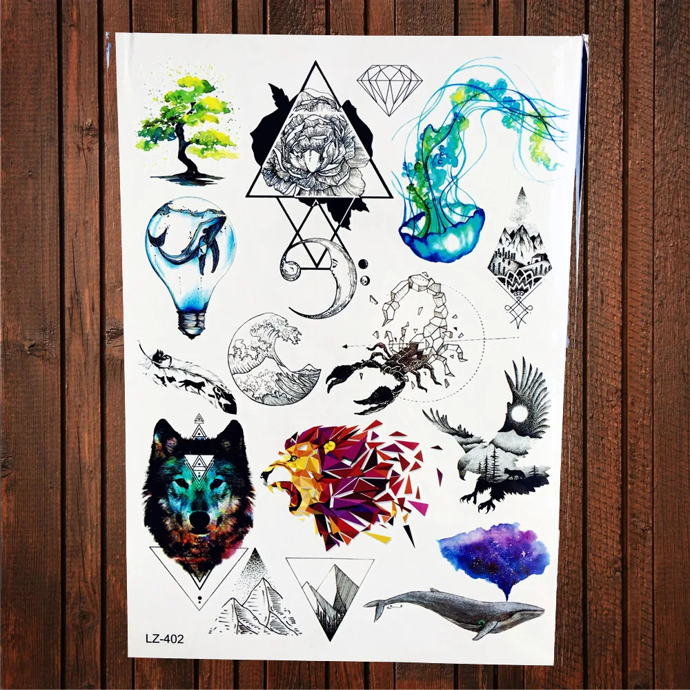 25 рисунков искусственная вспышка временная татуировка с жирафом наклейки цвет