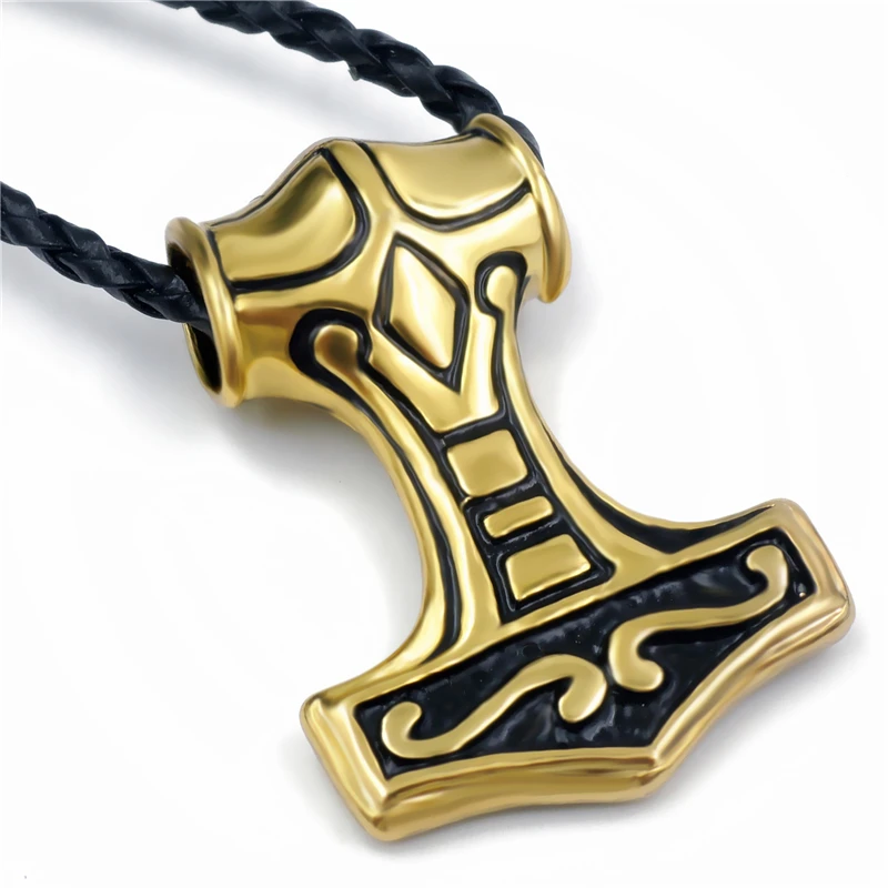 Мужские подвески для мальчиков ожерелье Серебряный Золотой миф Молот Тора