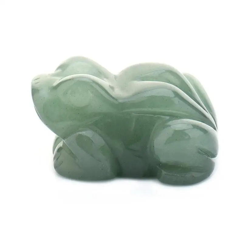 Green AUGKUN 1 шт., 1,5 дюймов, лунный камень, лягушка, украшения, животные, резьба, ремесла, украшения, исцеление, драгоценный камень, украшение для дома - Цвет: Green