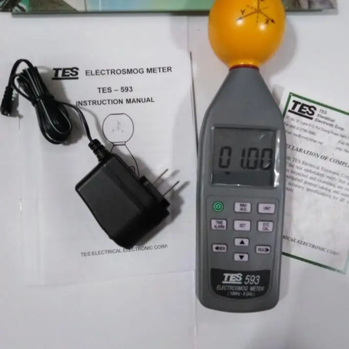 Сделано в Тайване TES593 высокая частота EMF тестер электросмога метр TES-593 3 оси изотропные измерения