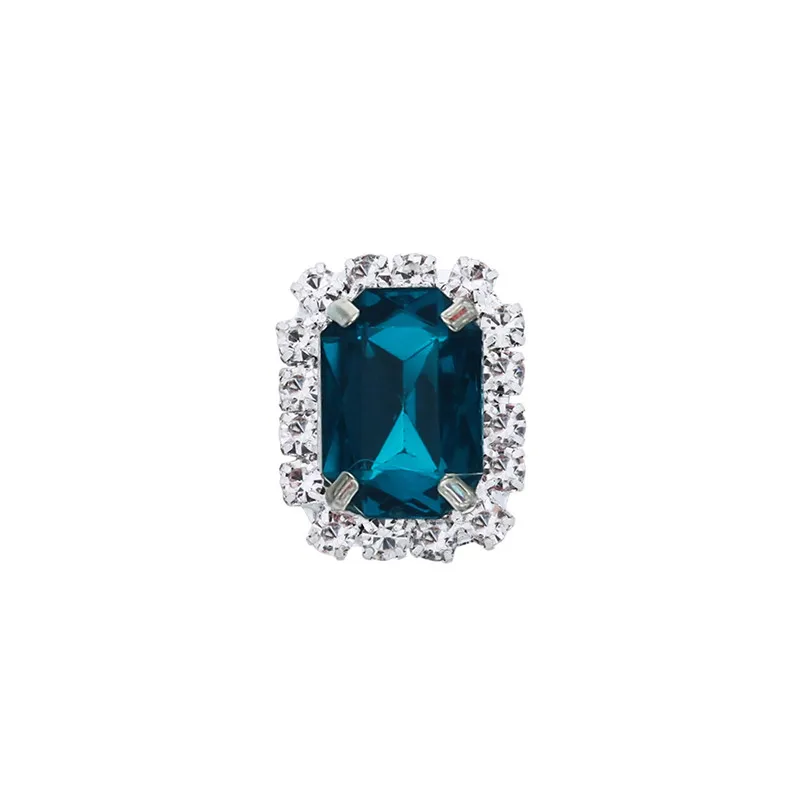 6 teal 19*15 мм акриловые прямоугольные Стразы с плоским основанием 10 шт./лот(BTN-5673 - Цвет: 6 teal