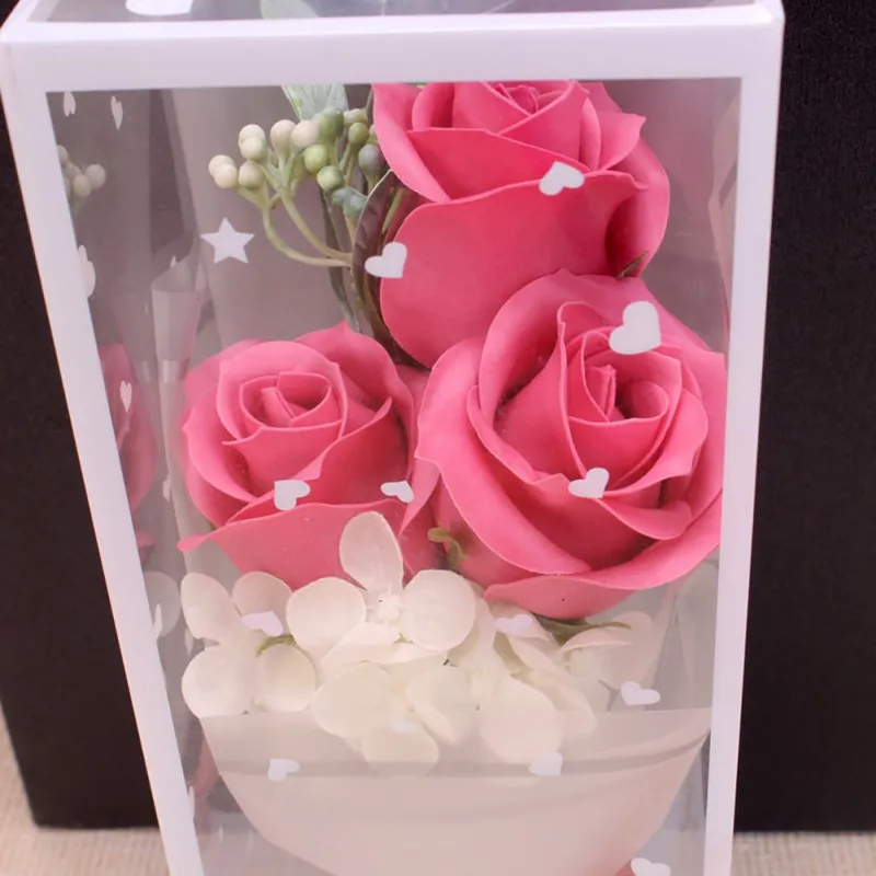 3 Soap Rose Bouquet Gift Box Valentine's Day Wedding Festive Artificial Decor Flower parure de mariage Party | Дом и сад