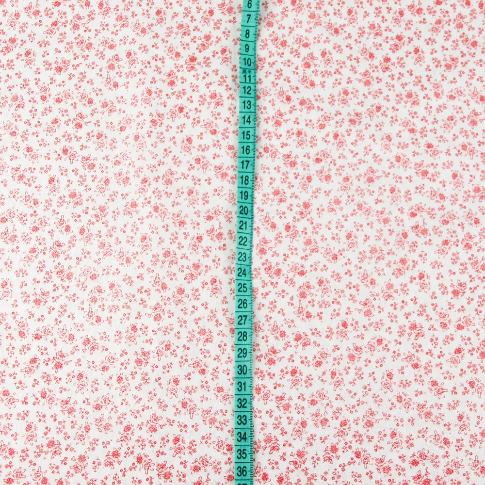 158 см x полуметр красная Цветочная тонкая хлопчатобумажная ткань для