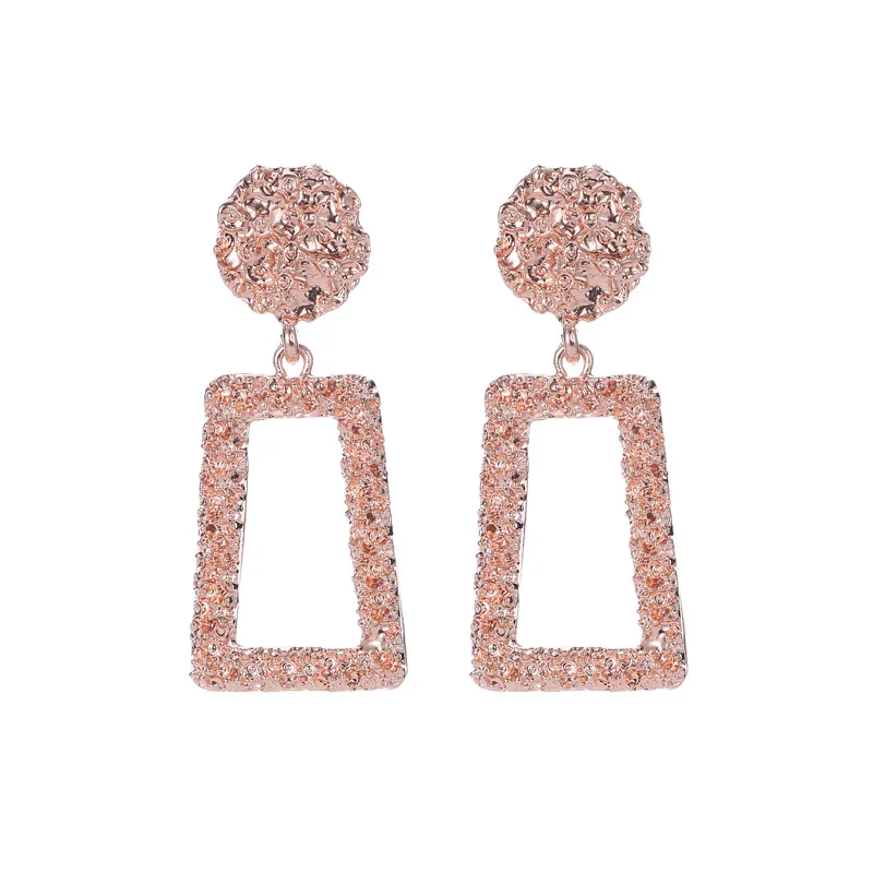 rose gold Маленькие Винтажные серьги Ufavoirte для женщин золотого цвета, геометрические массивные серьги, металлические серьги, Висячие модные ювелирные изделия, подарок - Окраска металла: rose gold