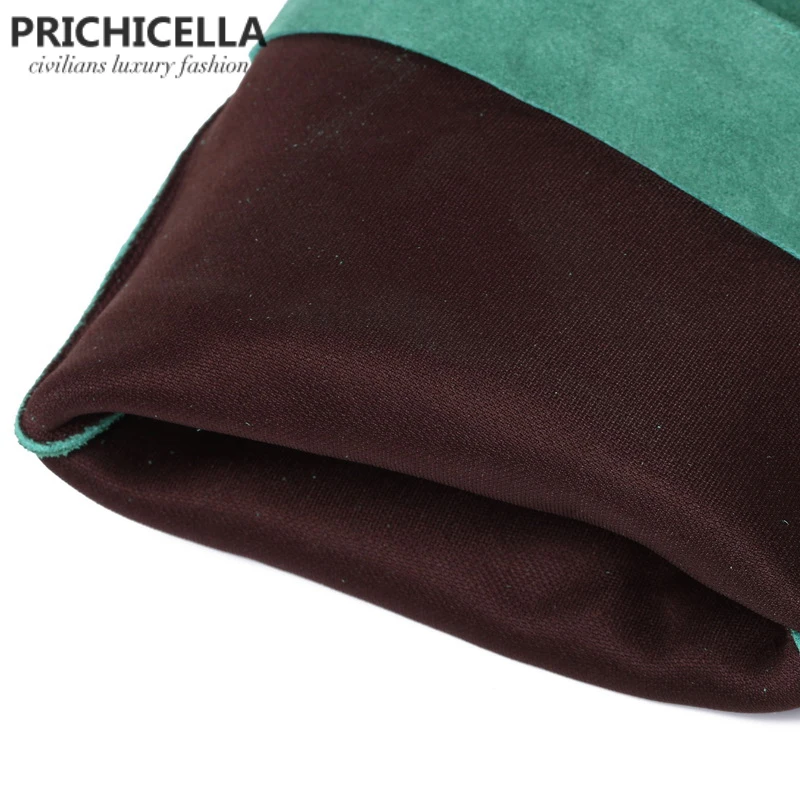 PRICHICELLA/замшевые сапоги до колена из натуральной кожи; женские зимние теплые высокие сапоги; сапоги оранжевого и зеленого цвета