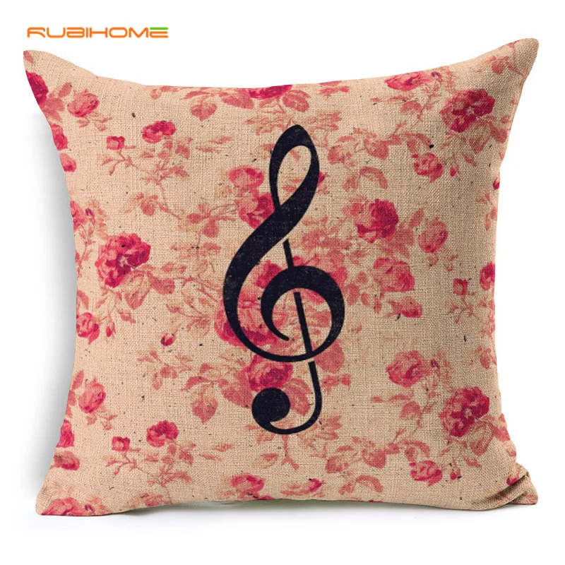 RUBIHOME модные популярные розы музыка якорь декоративная наволочка пледы полиэстер