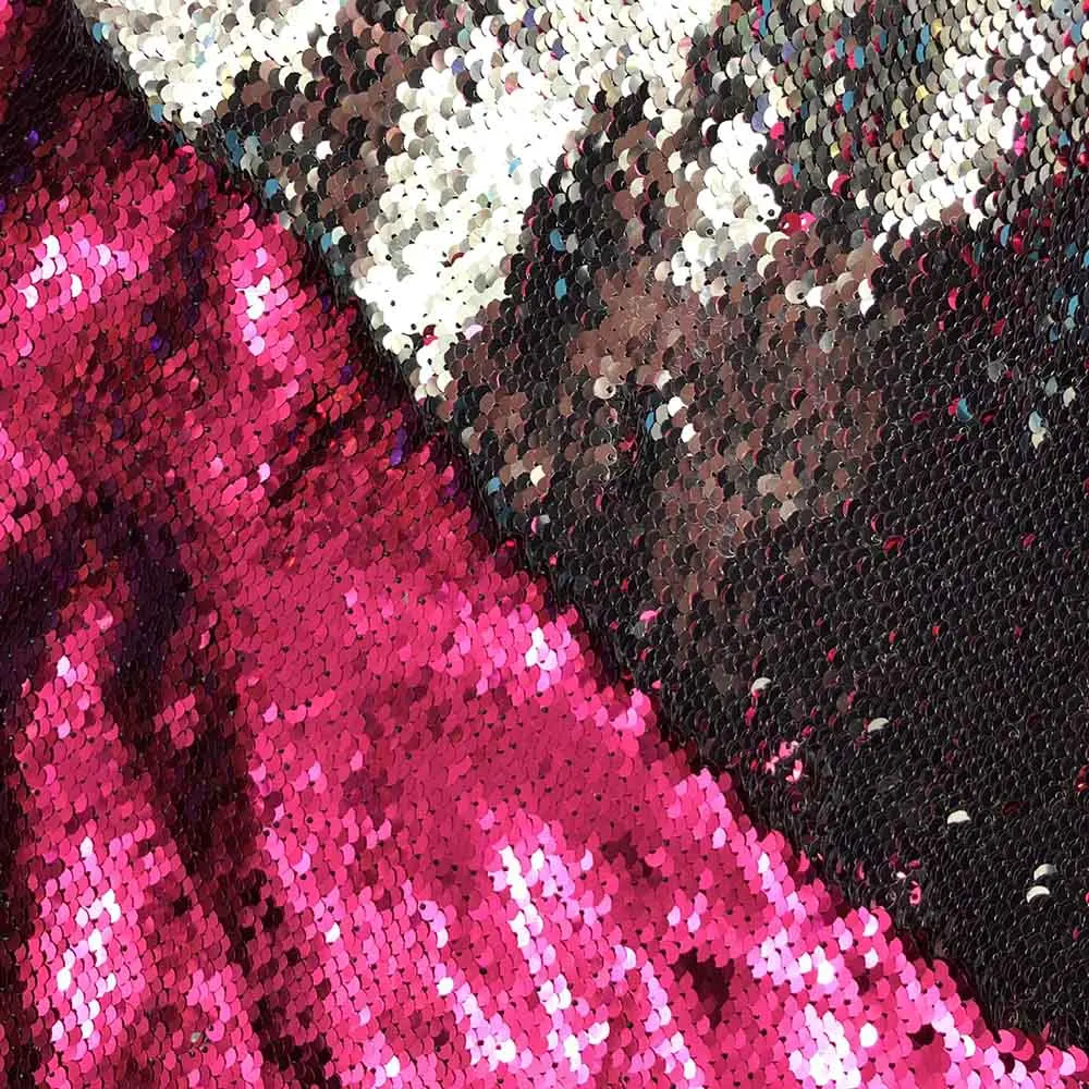 shocking pink sliver 60 см* 100 см Реверсивный Блестящий 5 мм Блестящий Золотой Серебряный Блестящий тканевый материал для одежды вечерние мероприятия фон в виде изображения стола Декор - Цвет: shocking pink sliver