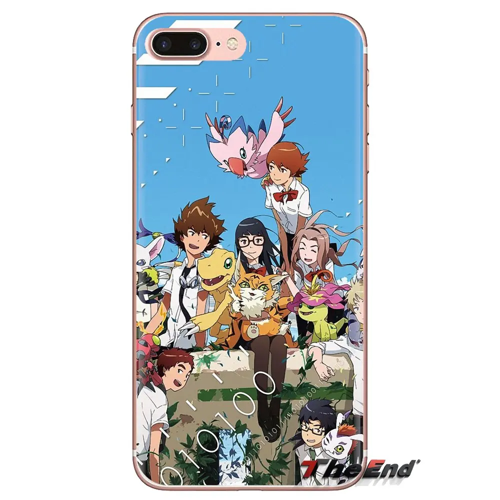 Мультфильм Приключения Дигимонов Три мягкие прозрачные чехлы для iPod Touch Apple iPhone 4