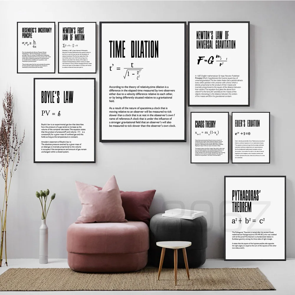 

Time Dilation Physics Science Nordic Poster Quote Wall Art Canvas Painting Wall Pictures For Living Room Office Class Home Decor
