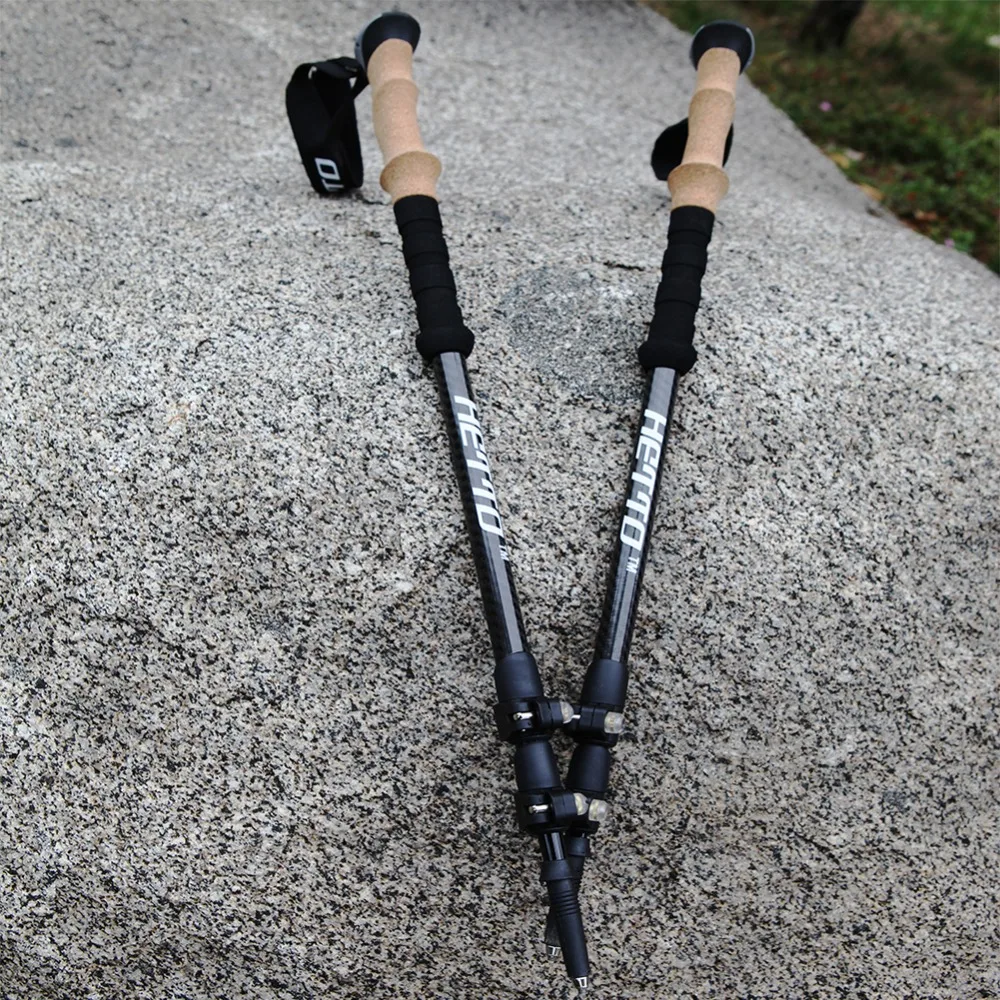 2 шт. карбоновые походные палки с пробковой ручкой прочные трости