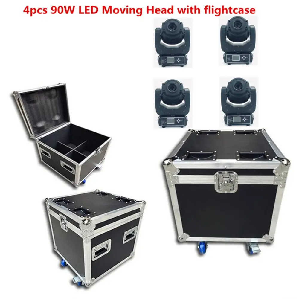 4x90 Вт светодиодный движущийся головной свет flightcase сценическое освещение 16DMX