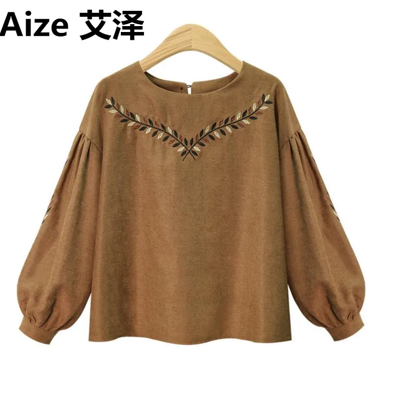 2018 Осенняя женская обувь Топы корректирующие Свободная рубашка с длинными