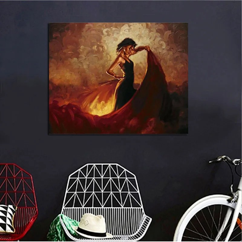 Большая картина маслом на холсте для спальни Испанский танцор фламенко поп-арт