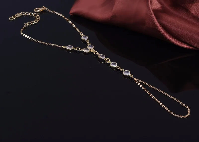 JINSE модный простой раб на цепи браслет с кристаллами Pulseira Ouro Slave браслет браслеты с кристаллами из бисера Bijoux для женщин
