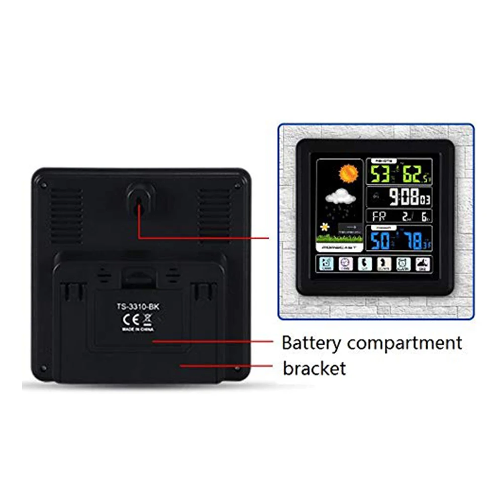 TS 3310 внутренняя цифровая метеостанция беспроводной usb зарядка влажность HD