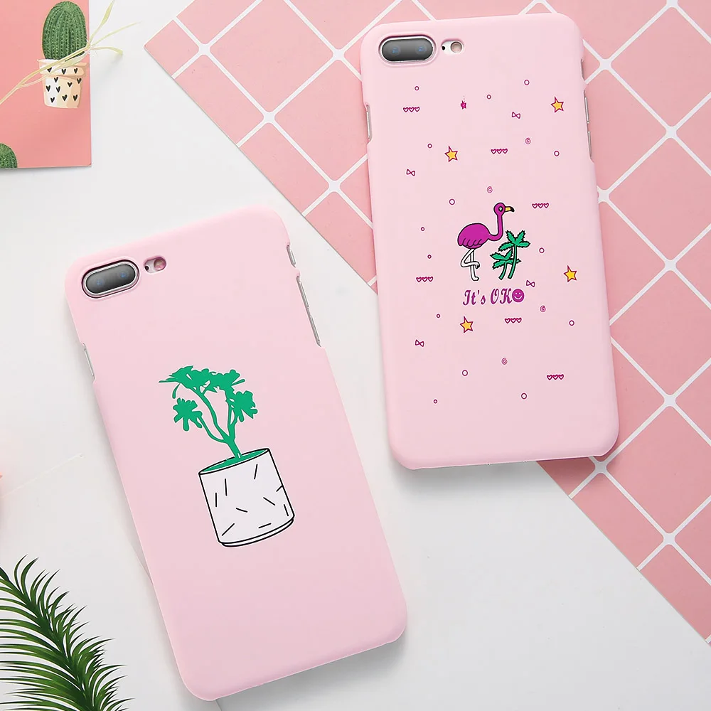 Чехол для Телефона iPhone 6 6S 7 8 Plus X XS MAX XR милый черный розовый Жесткий Тонкий чехол с