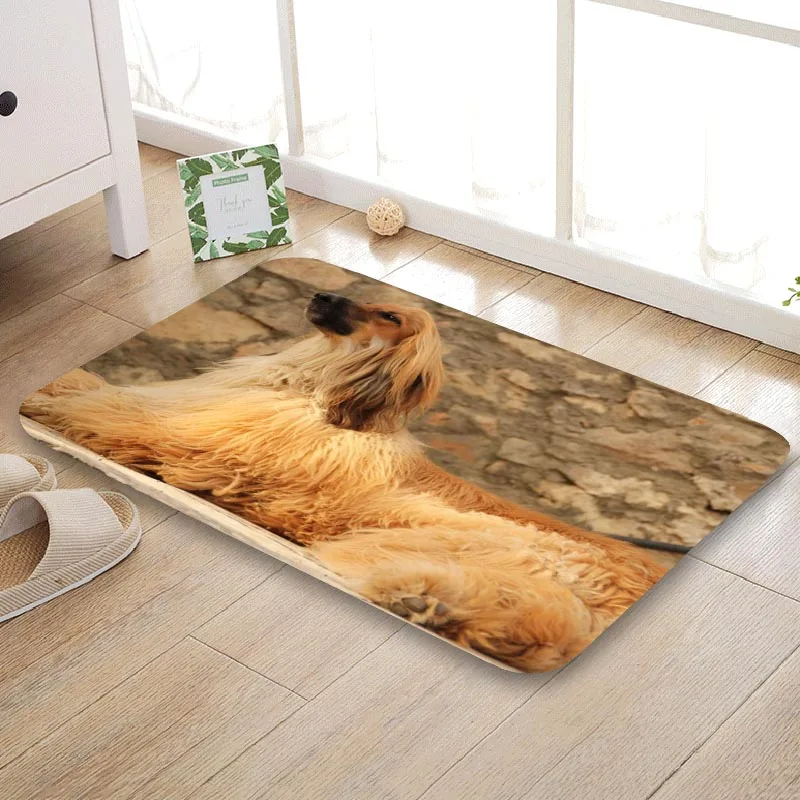 Nice Afghan Hound Doormat Outdoor Floor Mat Home Creative Super Soft Absorbent Bathroom Door Entrance 40X60cm 50x80cm | Дом и сад
