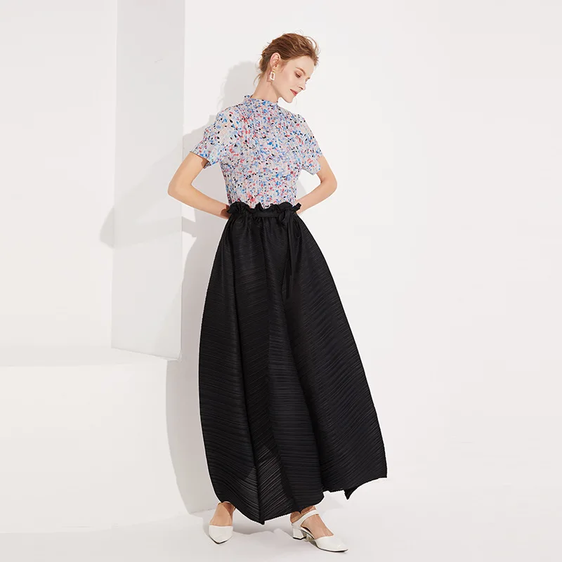 Женские брюки LANMREM свободные большого размера с высокой талией и бантом на