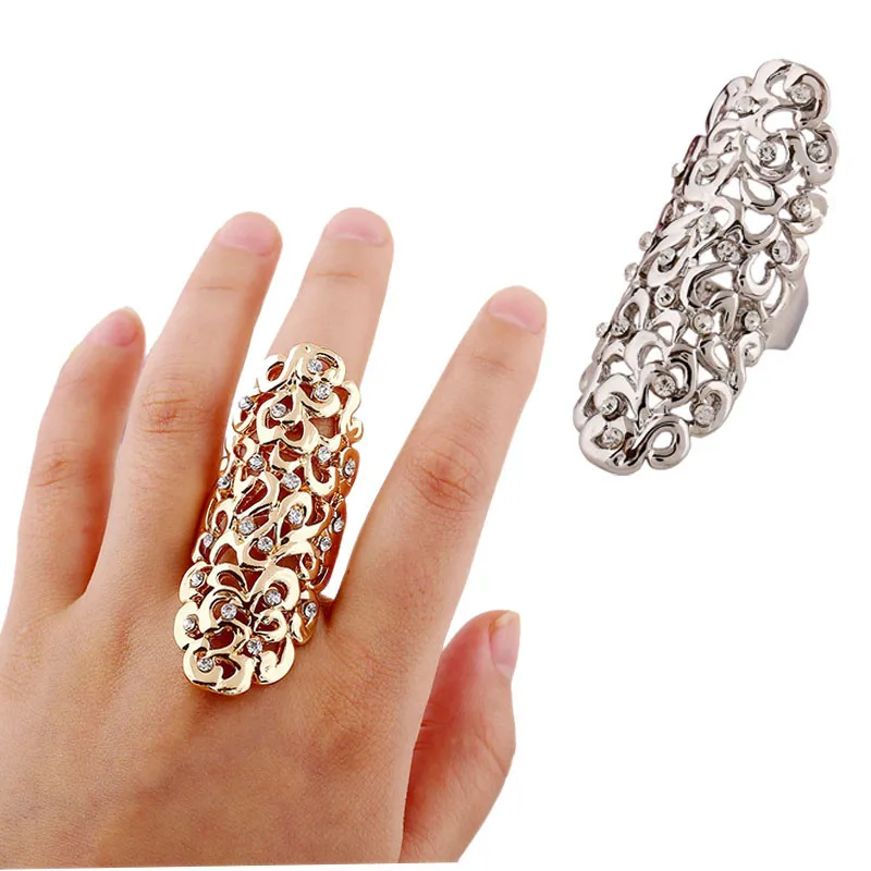 1 шт. Модные Винтажные кольца в стиле панк Простые полые цветочные крутые