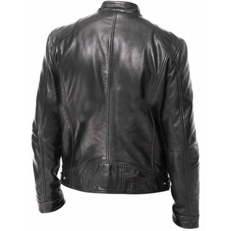 New Spring Autumn Men Tactical PU Leather Jacket Coat Slim Casual Motorcycle Military Bomber Jacket-A | Мужская одежда
