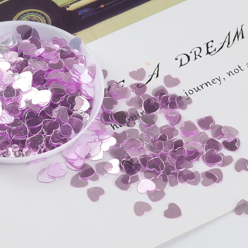 10 г/лот 6 мм Сердце Любовь ногтей Sequin Блеск для Craft DIY слизь пайетками маникюр