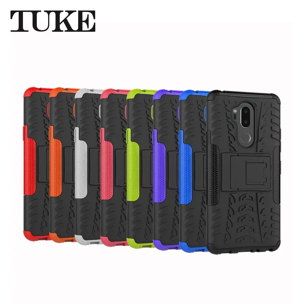 Hybrid Rugged Case For LG G7 With Metal Kickstand &amp Card Holder Slot Dual Layer Soft Rubber Hard PC Back Cover G 7 |