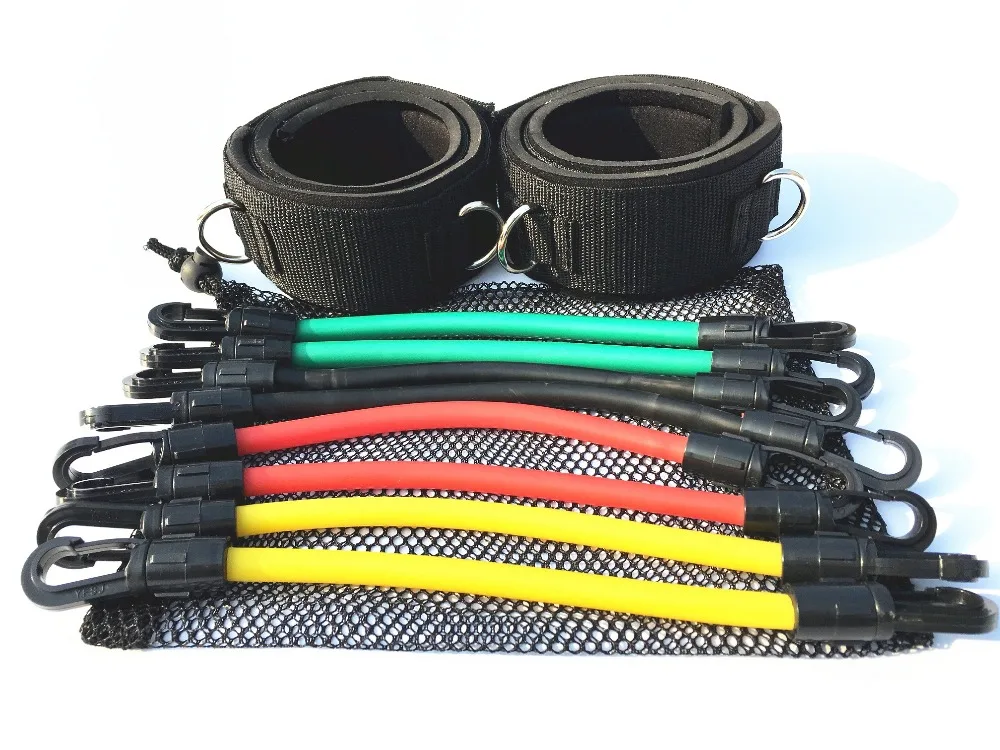 Комплект эластичных лент с 8 трубками мощный шнур для фиксации ног эластичная