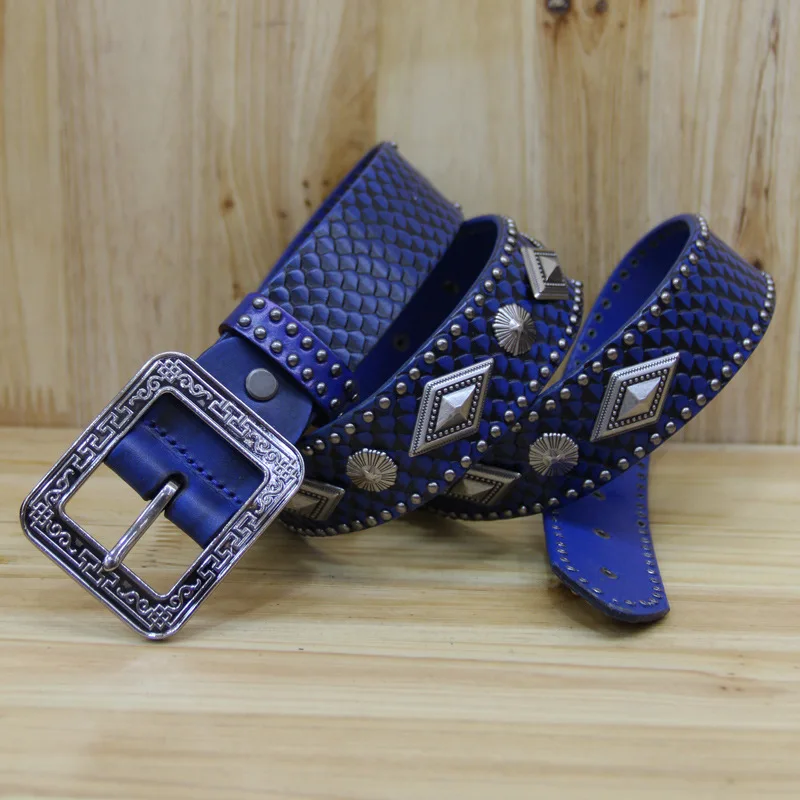 Панк рок стиль ремни заклепками для женщин высококачественные мужские из