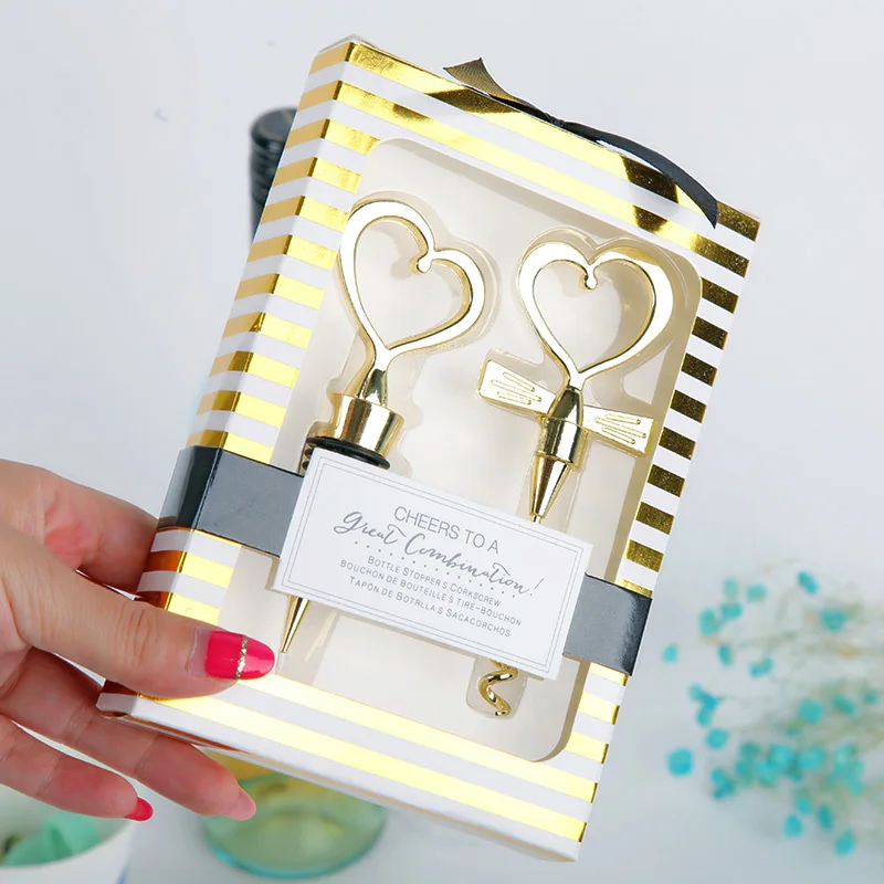 

wedding favor gift Cheers To A Great Combination Gold Wine Set Party Favors 20sets/lot Wedding Favors Party Home Cooking