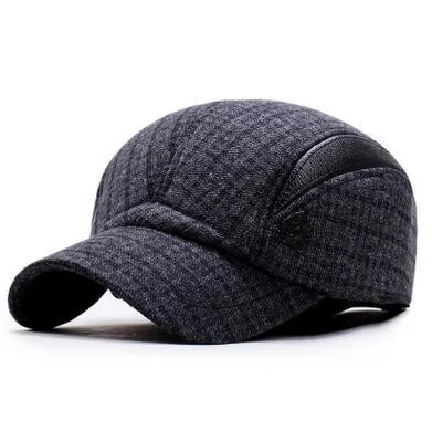 XdanqinX, для взрослых, мужская шапка, зимняя, теплая, Бейсболка, Snapback, мужская, с костяным язычком, кепка, s, регулируемый размер, повседневная, модная, для папы, шапки для мужчин - Цвет: gray