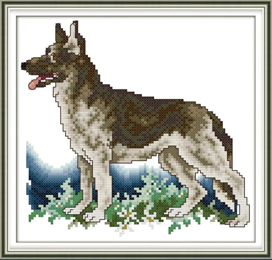 Joy Sunday китайские наборы для вышивки крестом различные виды собак серии DMC 14CT 11CT Хлопчатобумажная Ткань Домашний Декор с фабрики - Цвет: DA195