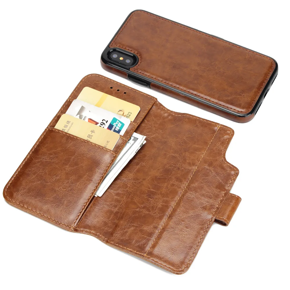 Для Coque Apple IPhone X 5.8 &quotроскошные 2 в 1 Разделение кожаный чехол для Fundas iPhone держателя