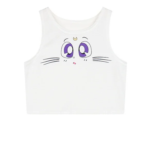 K Лето Harajuku сексуальные девушки косплей Pocket Monster Crystal Crop Топы жилет танк - Цвет: K