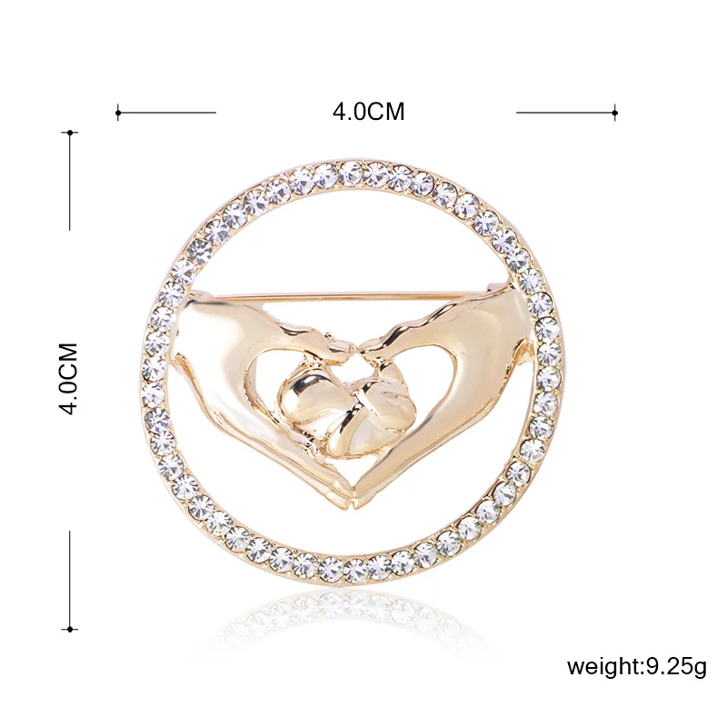 Женская теплая брошь Funmor круглая эмалированная в форме рук кардиган для мам