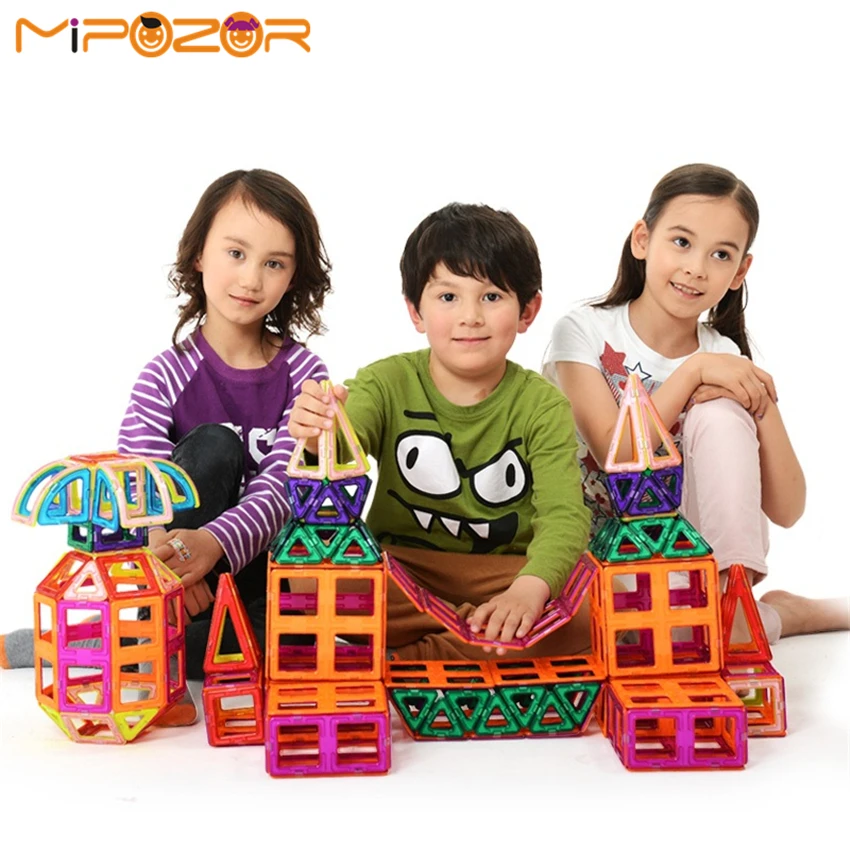 MIPOZOR 86 шт. большой Размеры Магнитный конструктор 3D Модель Строительство повышения Интеллектуальное развитие и конструктор для творчества игрушки MDL50