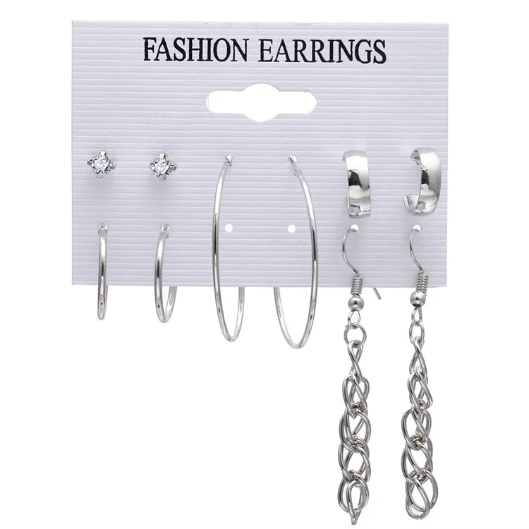 E565-2 Богемные серьги-гвоздики золотистого и серебряного цвета с длинной кисточкой, набор модных круглых нестандартных стальных сережек для женщин, ювелирное изделие, подарок, новинка - Окраска металла: E565-2